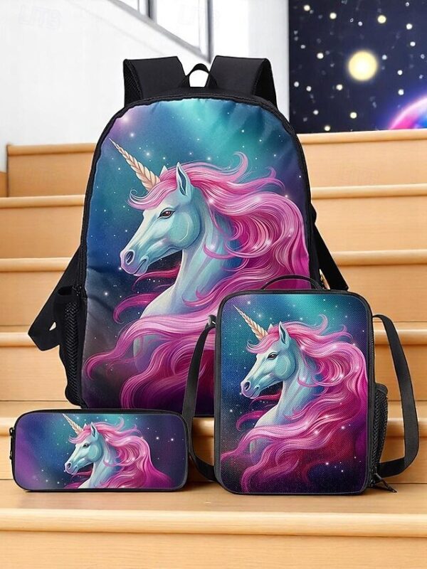 Girls 3-Piece Unicorn Backpack Set