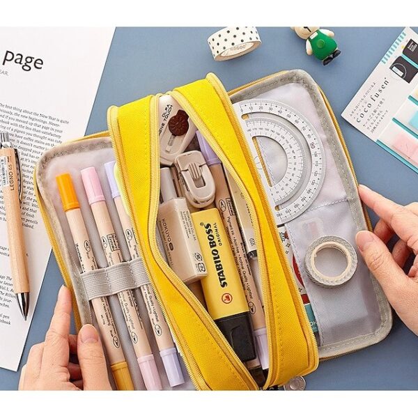 Alternative view of Large Capacity Pink Pencil Case Organizer