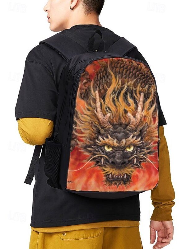 Alternative view of Men’s 3-Piece Dragon Backpack Set with Flame Print