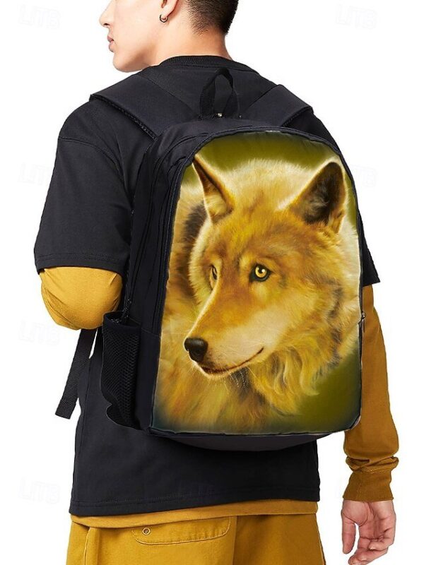 Alternative view of Men’s 3-Piece Wolf Design Backpack Set