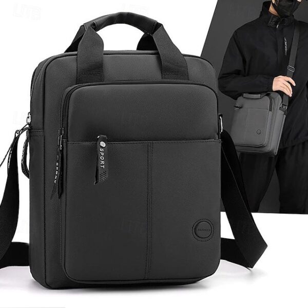 Men’s Black Water-Resistant Messenger Bag