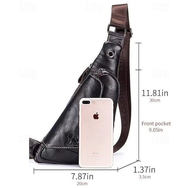 Alternative view of Men’s Cowhide Leather Sling Bag