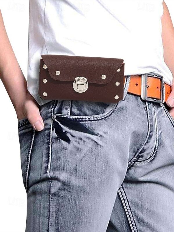 Alternative view of Men’s Faux Leather Belted Mobile Waist Bag with Secure Lock