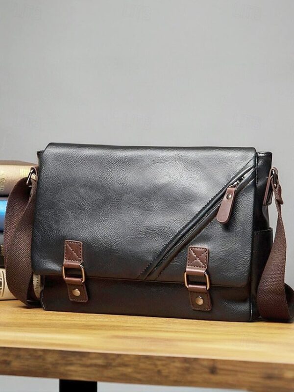 Alternative view of Men’s Faux Leather Messenger Bag