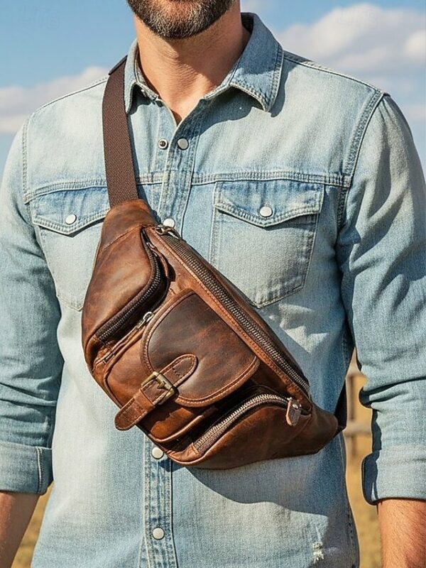 Alternative view of Men’s Lightweight Genuine Leather Fanny Pack