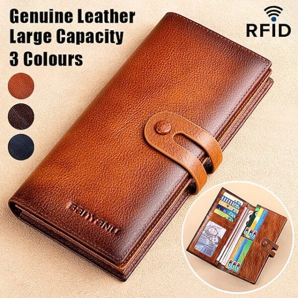 Men’s Genuine Leather Long Wallet