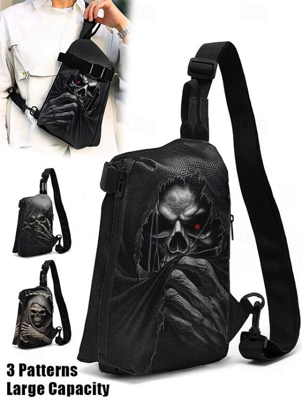 Alternative view of Men’s Gothic Skull Crossbody Bag