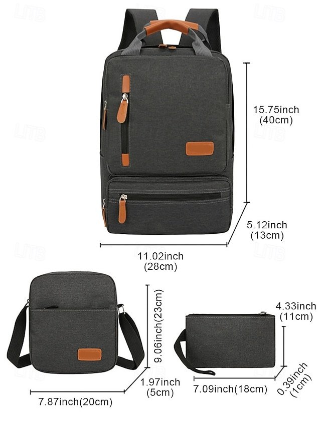 Men’s Large Capacity Multi-Pocket Backpack Set - Image 8