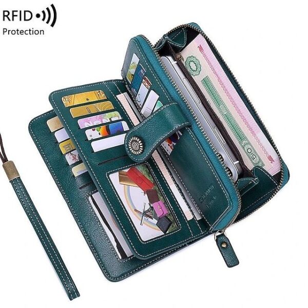 Alternative view of Women’s RFID Blocking Faux Leather Wallet with Buttons