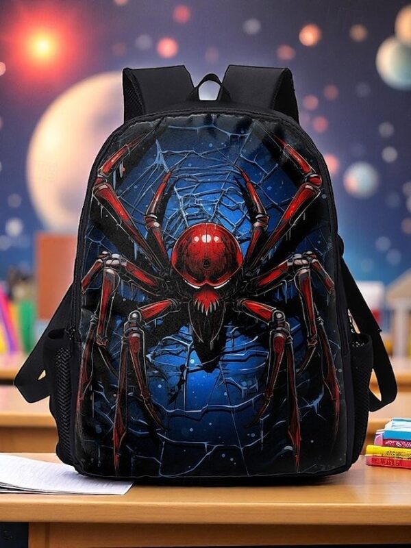 Men’s Large Capacity Spider Print Backpack