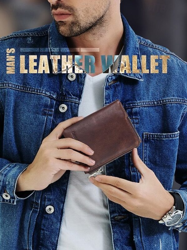 Alternative view of Men’s RFID Blocking Cowhide Leather Bifold Wallet
