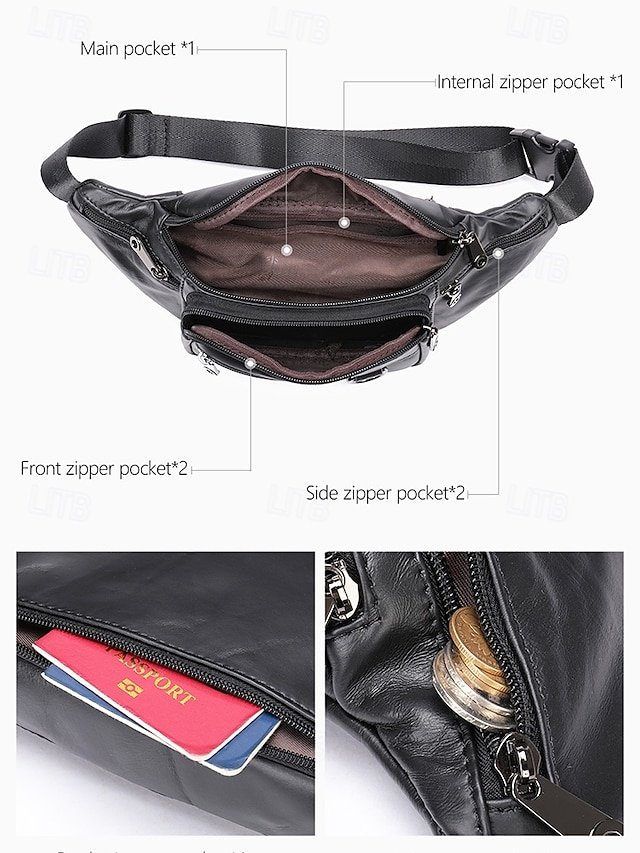 Men’s Vintage Leather Sling Bag Fanny Pack– Crossbody - Image 8