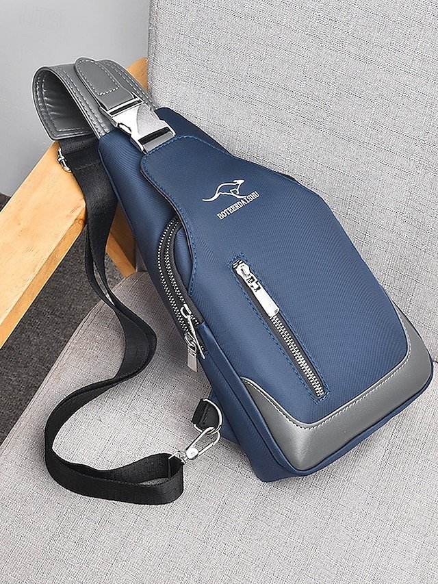 Men’s Oxford Crossbody Bag with Zipper - Image 4