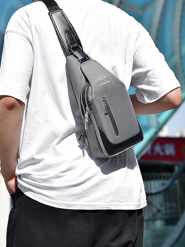 Men’s Oxford Crossbody Bag with Zipper - Image 5