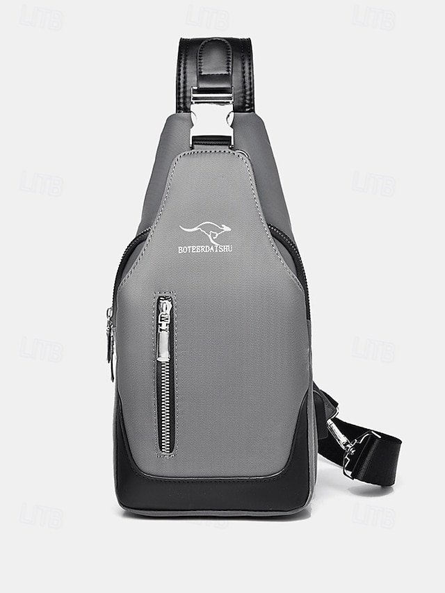 Men’s Oxford Crossbody Bag with Zipper - Image 6