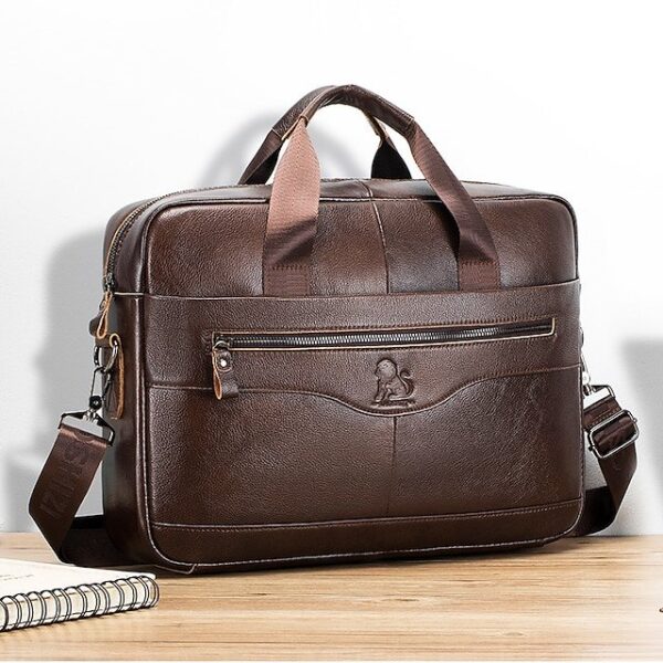 Premium Brown Leather Briefcase