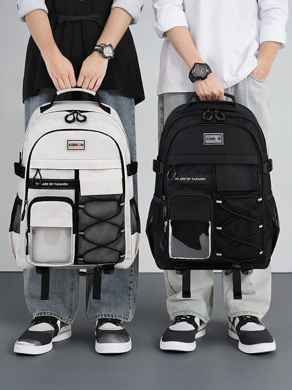 Unisex Waterproof School Backpack with Multi-Pocket Design