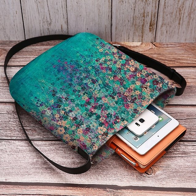 Women’s Artistic Floral Print Crossbody Bag - Image 4