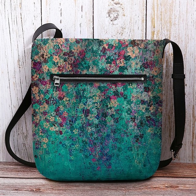 Women’s Artistic Floral Print Crossbody Bag - Image 7