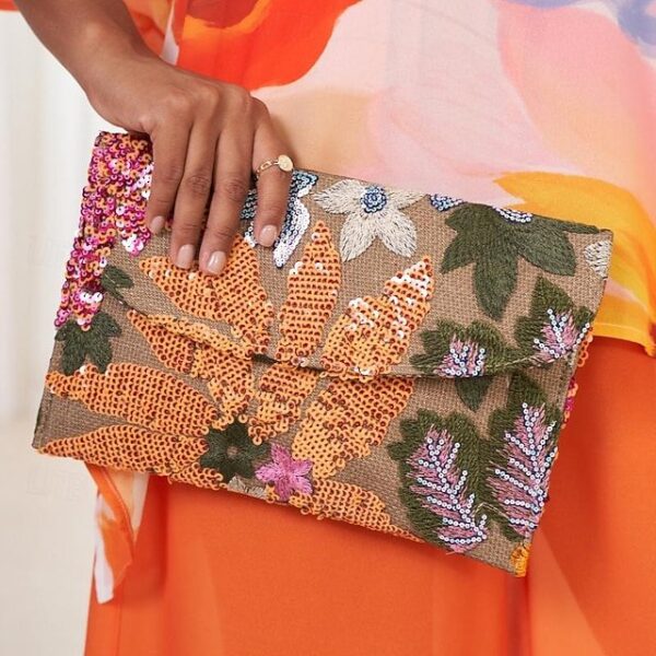 Women’s Polyester Clutch with Sequin
