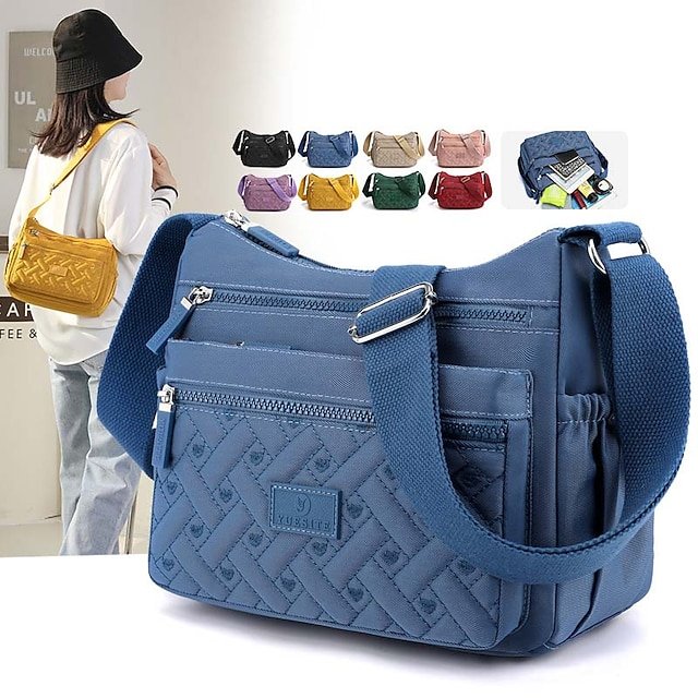Women’s Multi-Pocket Nylon Crossbody Bag