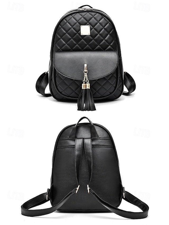 Women’s Quilted Pink Leather Backpack with Wristlet Card Holder - Image 6