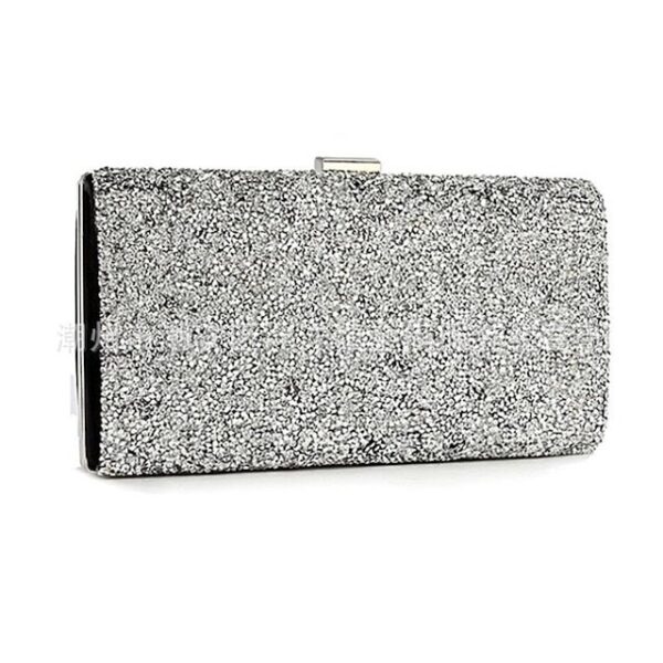 Women’s Silver Glitter Evening Clutch Bag
