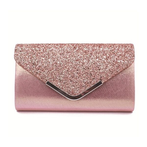 Alternative view of Women’s Silver Glitter Clutch Purse with Chain Strap