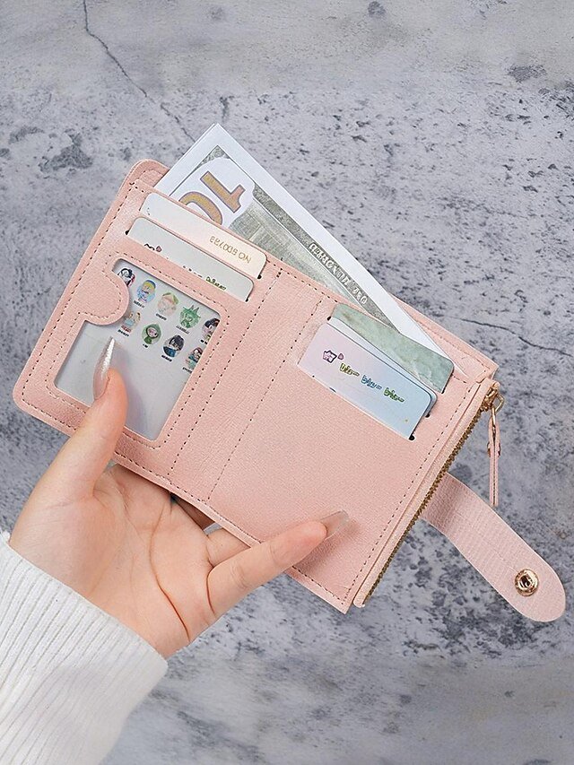 Women’s Small Bifold Wallet with Zipper Coin Pocket - Image 2