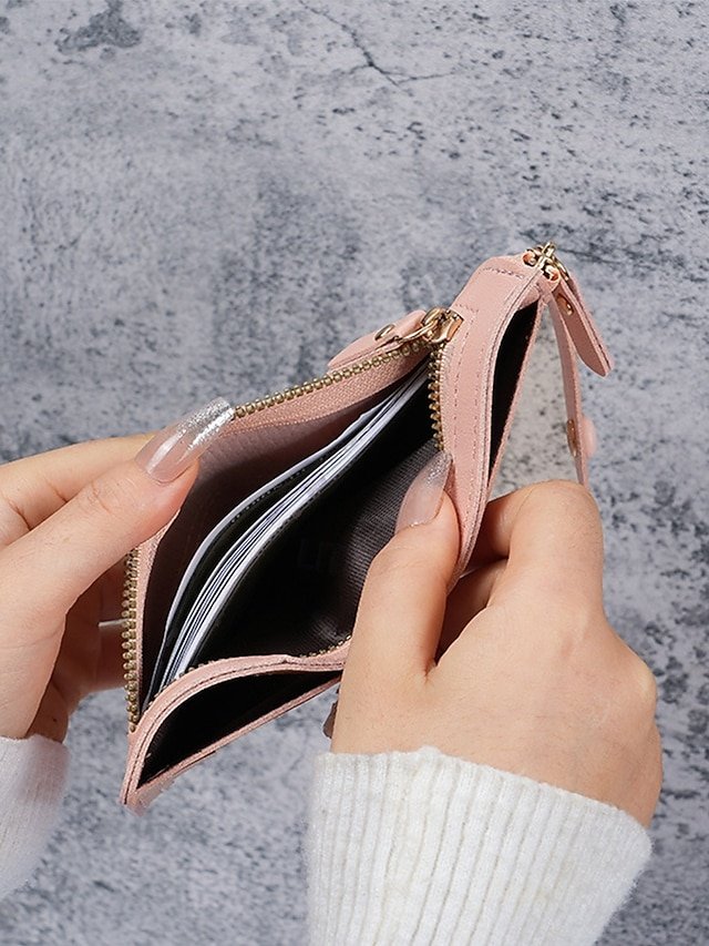 Women’s Small Bifold Wallet with Zipper Coin Pocket - Image 3