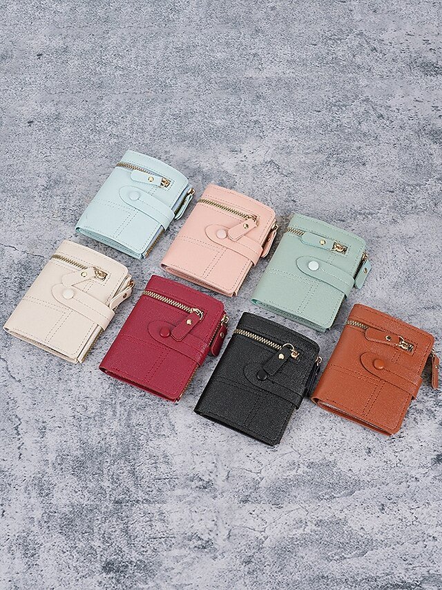 Women’s Small Bifold Wallet with Zipper Coin Pocket - Image 4