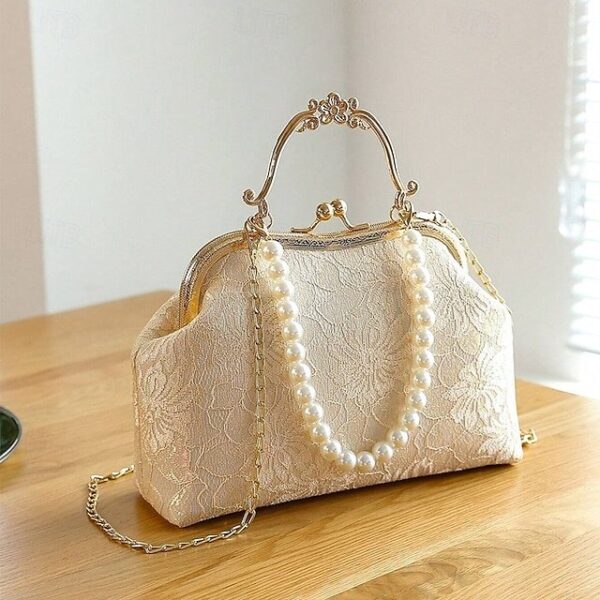 Alternative view of Women’s Vintage Pearl Handle Lace Clutch