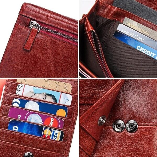 Alternative view of Women’s Vintage Red Leather RFID-Blocking Wallet